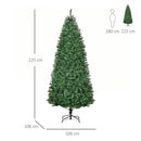 Albero di Natale Artificiale 225 cm 1146 Rami 450 Luci LED Bianche Verde