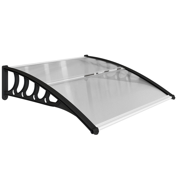 sconto Tettoia da Esterno 103x96,5x27cm per Porte e Finestre in Policarbonato Trasparente