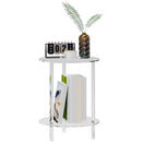 Tavolino da Soggiorno Rotondo a 2 Livelli Ø40x50 cm in Acrilico Trasparente 