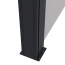 Tenda Laterale Retrattile 400x180 cm con Maniglia in Metallo Alluminio e Poliestere Grigio Chiaro    