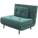 Poltrona Letto Singolo 100x88x83 cm in Velluto Verde Scuro
