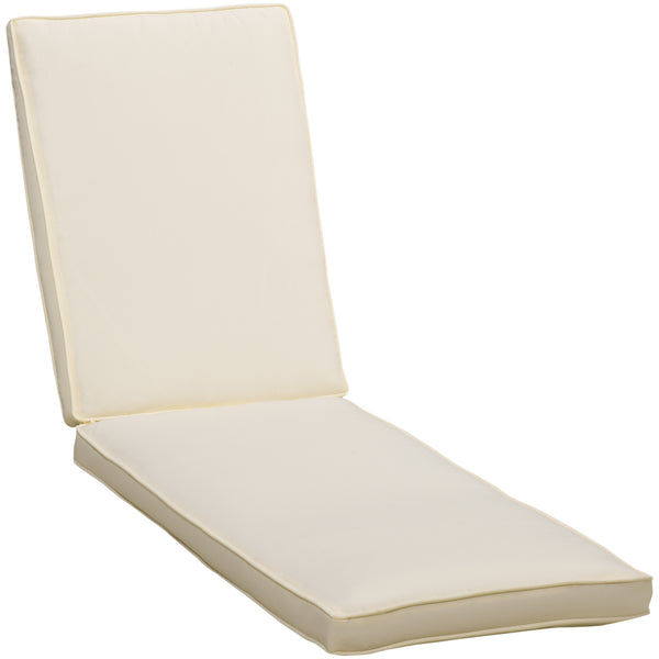 sconto Cuscino per Lettino Prendisole da Giardino 188x53x8 cm in Poliestere Bianco Crema