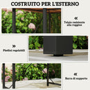 Tavolo da Giardino 160x90x75 cm Piano a Doghe in Legno di Acacia Gambe in Acciaio Colore Teak  