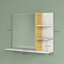 Specchio da Bagno 45x15x58,5cm con Ripiani e Mensole in MDF Bianco  