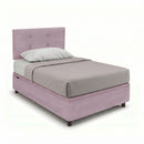 Letto Singolo Contenitore Imbottito Microfibra Glicine BoxMax Testata Button Varie Misure