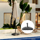 Base per Ombrellone 48x48x32,5 cm a Rotelle e Riempibile con Acqua o Sabbia in HDPE Nero      