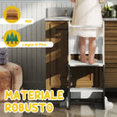 Scala Montessori 4 in 1 con Lavagna e Set Tavolo Sedie Legno Bianco 58x46x92cm      