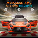 Macchina Elettrica Bambini 3-8 Anni Licenza Ufficiale Mercedes AMG 12V con Telecomando Luci LED Arancione      
