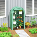 Serra a Parete a 4 Livelli 100x45x160 cm con Porta a Cerniera in Acciaio e PE Verde  