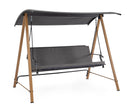 Dondolo da Giardino 3 Posti con Cuscini 205x125x165h cm in Acciaio e Textilene Icaro Naturale e Grigio Scuro