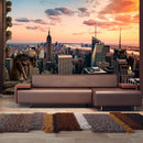 Fotomurale - New York I Grattacieli Ed Il Tramonto Carta Da Parato Erroi