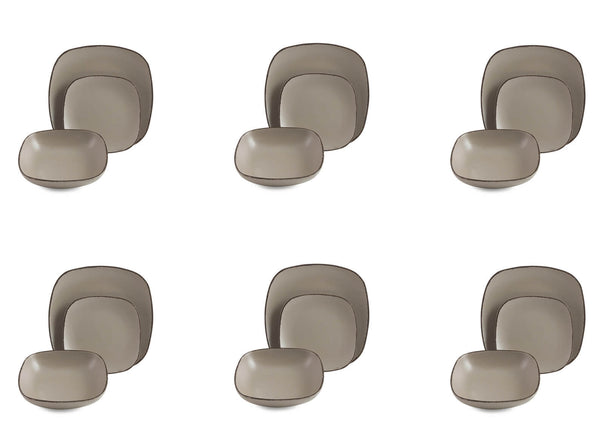 Servizio Piatti 18 Pezzi in Gres Villa d'Este New Zen Grigio online