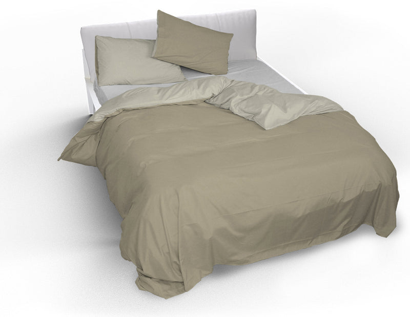 Copripiumino con Sacco e Federe Doubleface Tortora\/Panna