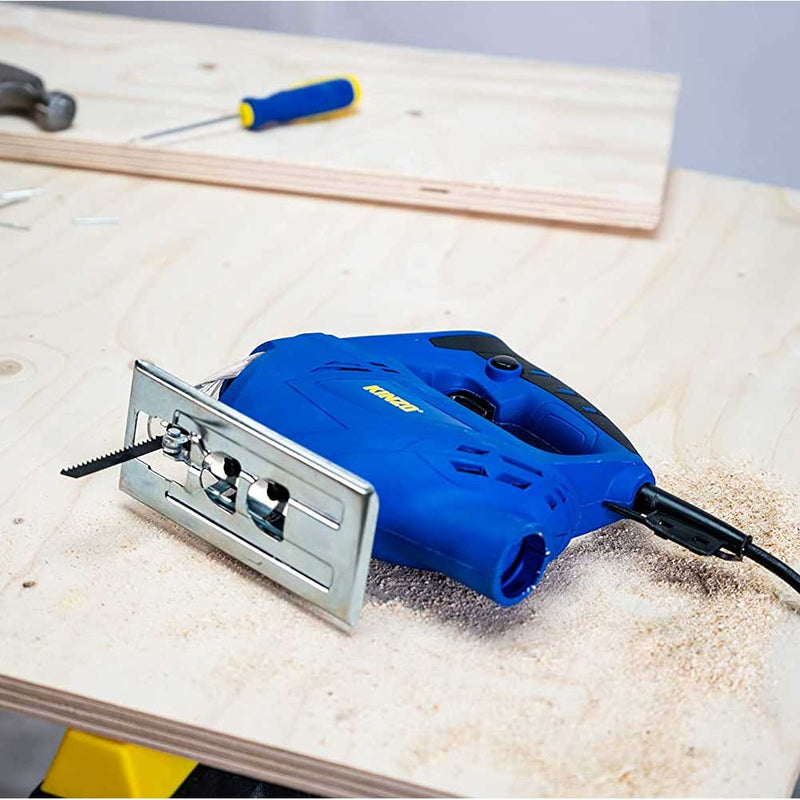 Seghetto Alternativo Elettrico 400W – 3000 Giri/min, Per Legno, Metallo E Plastica, 2 Lame E Base Inclinabile 45°