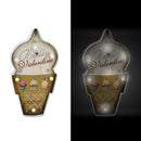 Insegna in metallo gelato con led cm 27x51,5x5