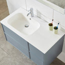 Mobile Bagno Sospeso 100 cm Lavabo e Specchio Malibù Grigio