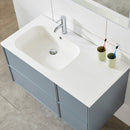 Mobile Bagno Sospeso 100 cm Lavabo e Specchio Malibù Grigio