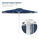 Ombrellone da Giardino ad Altezza Regolabile Ø2,92x2,42m in Metallo e Poliestere Blu Scuro