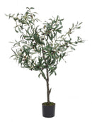Set 2 Piante Artificiali Ulivo altezza 120 cm in Plastica con Vasi Verde