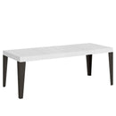  Tavolo Allungabile 160-420x90x77 cm Flame Premium Bianco Frassino Telaio Antracite