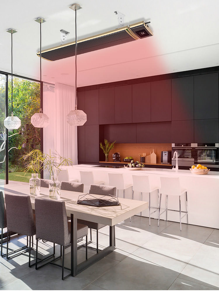 Pannello Radiante Riscaldante Wi-Fi ad Infrarossi 110x18,9x6,7 cm 1800W Sined  Nero