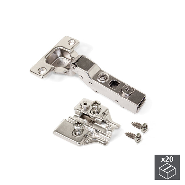 prezzo Cerniera a Scodellino 35 mm Mezzo Collo Chiusura Ammortizzata 100° Basette Euro 20 Pezzi Emuca