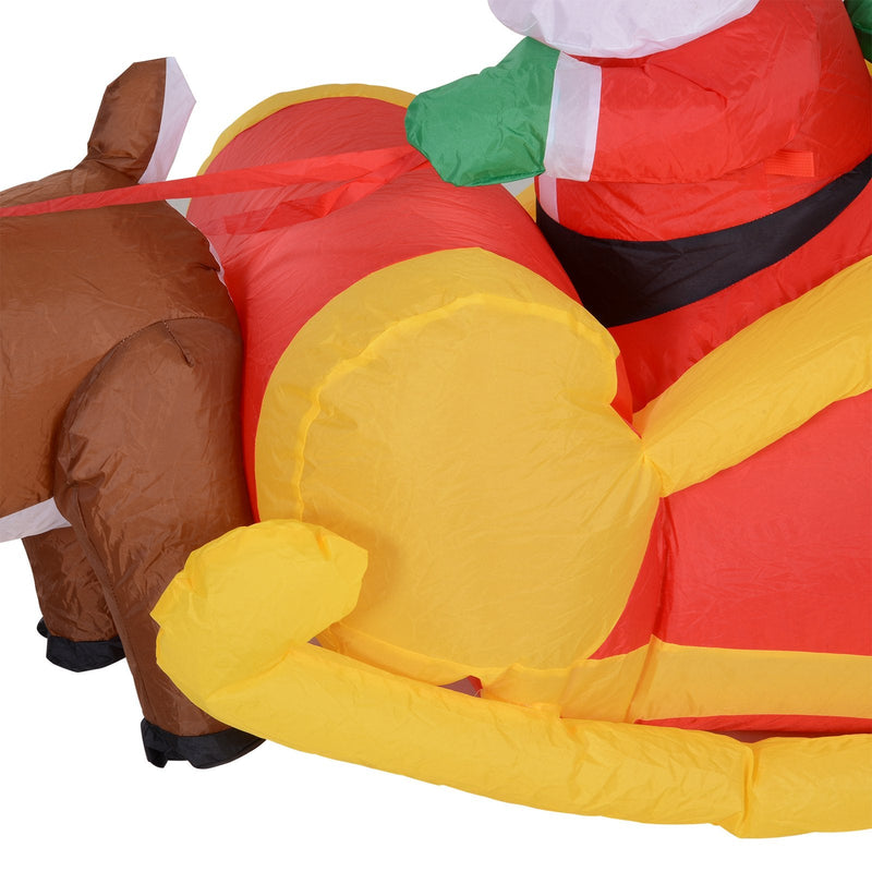 Babbo Natale Gonfiabile 210 cm con Slitta e LED 