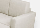 Divano 2 Posti con Pouf 172x145x85 cm Yasel in Tessuto Latte