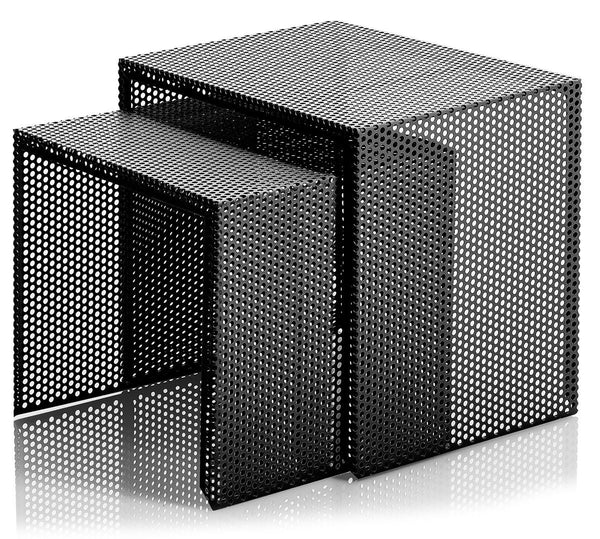 acquista Set 2 Tavolini 41x30x37 cm in Metallo Nero