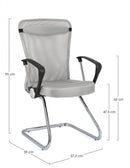 Set 2 Poltrone Con Braccioli 57,5x59x47,51 cm Kingston in Tessuto Grigio