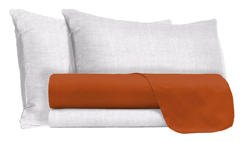 Set Lenzuola Sopra Sotto e Federe in Cotone Terra Varie Misure