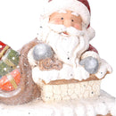 Camino in Resina con Led e babbo natale grigio cm 31,5x23xh56