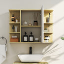 Specchio da Bagno 80x20x59 cm con Armadietto e Ripiani a Giorno Rivestimento in Melamina Color Legno  