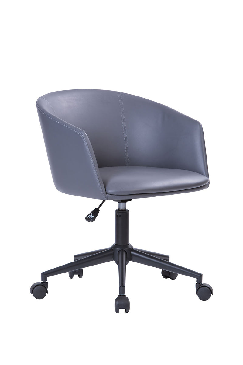 Sedia Poltrona Operativa da Ufficio 57x56x80 cm in PVC Grigio   