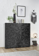 Credenza 2 Ante 120x42x110 cm in Legno TFT Praga Nero Lucido