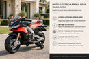 Moto Elettrica per Bambini 12V con Licenza Aprilia RSIV Small Nera