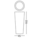 Vaso Rotondo Luminoso da Giardino Solare Autoricaricabile Ø45x102 cm in Polietilene Sined Solar 102 Bianco
