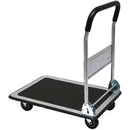 Carrello Portatutto Pieghevole Piattaforma Portata 150 kg Portapacchi in Acciaio Nero e Argento      