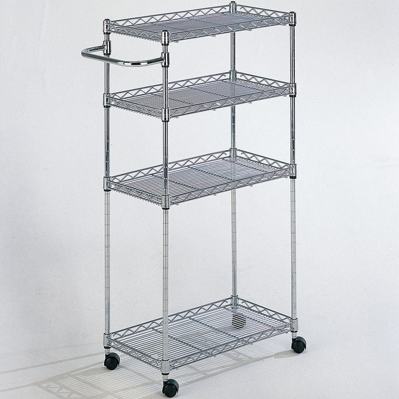 Carrello da Cucina in Acciao con Rotelle 4 Ripiani 45x25x85cm Fumer Appeal Cromo