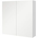 Armadietto da Bagno con Specchio 60x15x60 cm a 3 Ripiani Interni Regolabili in Legno e Vetro Bianco      