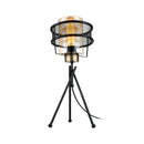 Lampada da tavolo Grande  in ferro intrecciato paralume vetro