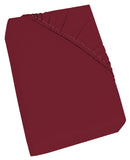 Lenzuolo Sotto con Angoli ed Elastico Tinta Unita Bordeaux Varie Misure