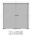 Casetta da Giardino Porta Doppia 1 Finestra 600x600 cm in Legno Stella