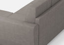 Divano 2 Posti con Pouf 152x155x85 cm Yasel in Tessuto Grigio