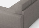 Divano 2 Posti con Pouf 152x155x85 cm Yasel in Tessuto Grigio