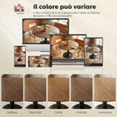 Tavolo da Pranzo Rotondo per 6 Persone Ø110x78 cm con Base in Acciaio in MDF Marrone Effetto Legno      
