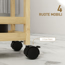 Scaffale Bagno Carrello Portaoggetti Salvaspazio 55x20x75 cm 3 Ripiani in Bambù Colore Naturale      