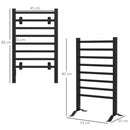 Scaldasalviette Elettrico da Terra o Parete 150W Timer 2-4 Ore 53x35x90 cm Nero