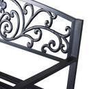 Panchina da Giardino 2 Posti 127x60x87 cm in Metallo Nero