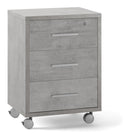 Cassettiera 3 Cassetti su Ruote 51x71x41 cm Cemento